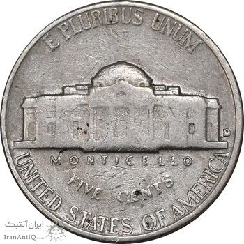 سکه 5 سنت 1961D جفرسون - VF35 - آمریکا