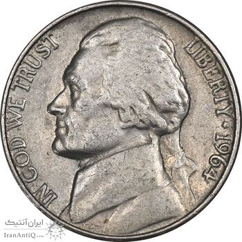 سکه نیکل 5 سنت 1964 جفرسون - EF40 - آمریکا