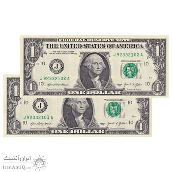 اسکناس 1 دلار 2021 جمهوری فدرال - J (کانزاس) - جفت - UNC62 - آمریکا
