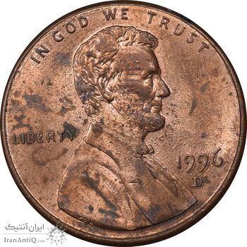 سکه 1 سنت 1996D لینکلن - MS61 - آمریکا