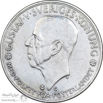 سکه 5 کرون 1935 گوستاو پنجم - EF40 - سوئد
