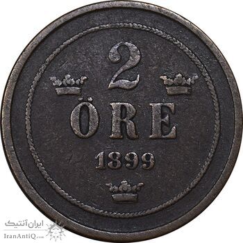 سکه 2 اوره 1899 اسکار دوم - EF45 - سوئد