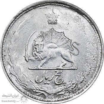 سکه 5 ریال 1324 - MS61 - محمد رضا شاه