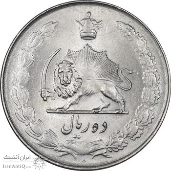 سکه 10 ریال 1335 - MS63 - محمد رضا شاه