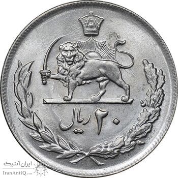 سکه 20 ریال 2537 - MS62 - محمد رضا شاه