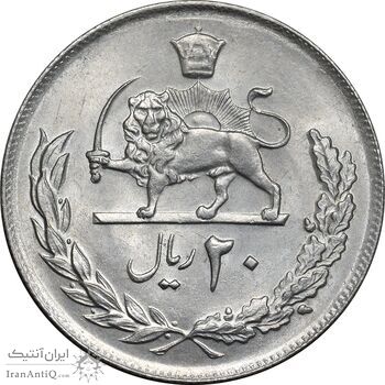 سکه 20 ریال 1357 - MS62 - محمد رضا شاه سکه 20 ریال 1357 - MS62 - محمد رضا شاه