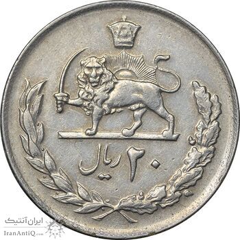 سکه 20 ریال 1357 - EF45 - محمد رضا شاه سکه 20 ریال 1357 - EF45 - محمد رضا شاه