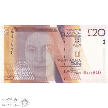 اسکناس 20 پوند 2011 الیزابت دوم - تک - UNC63 - جبل الطارق