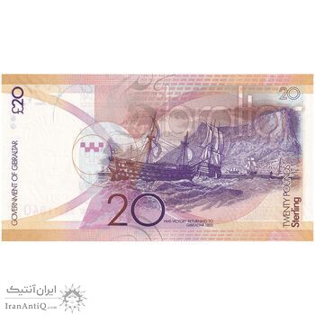 اسکناس 20 پوند 2011 الیزابت دوم - تک - UNC63 - جبل الطارق