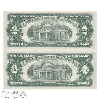 اسکناس 2 دلار 1963 جمهوری فدرال - مهر قرمز - جفت - UNC62 - آمریکا