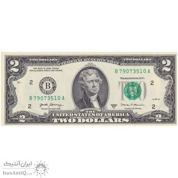 اسکناس 2 دلار 2017 جمهوری فدرال - B (نیویورک) - تک - UNC62 - آمریکا