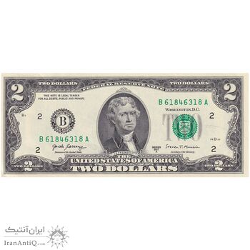 اسکناس 2 دلار 2017 جمهوری فدرال - B (نیویورک) - تک - UNC62 - آمریکا