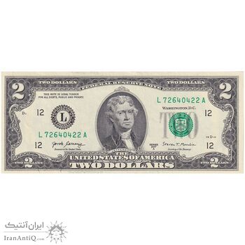 اسکناس 2 دلار 2017 جمهوری فدرال - L (سان فرانسیسکو) - تک - UNC62 - آمریکا