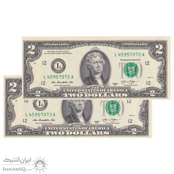 اسکناس 2 دلار 2013 جمهوری فدرال - L (سان فرانسیسکو) - جفت - UNC62 - آمریکا