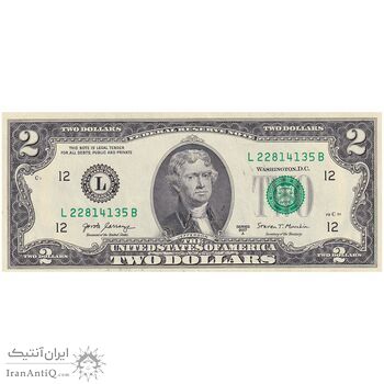 اسکناس 2 دلار 2017 جمهوری فدرال - L (سان فرانسیسکو) - تک - UNC61 - آمریکا
