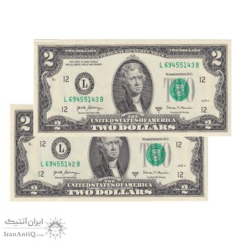 اسکناس 2 دلار 2017 جمهوری فدرال - L (سان فرانسیسکو) - جفت - AU - آمریکا