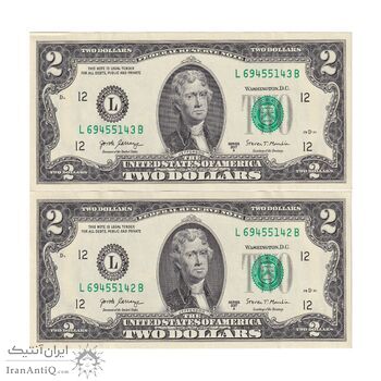 اسکناس 2 دلار 2017 جمهوری فدرال - L (سان فرانسیسکو) - جفت - AU - آمریکا