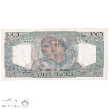 اسکناس 1000 فرانک 1949 دولت موقت جمهوری - تک - AU - فرانسه