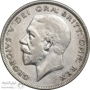 سکه 1/2 کرون 1928 جرج پنجم - AU50 - انگلستان