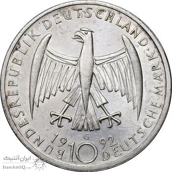 سکه 10 مارک 1992G کته کلویتس - MS61 - آلمان