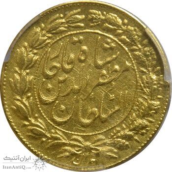 سکه طلا 1 تومان 1318 تصویری - UNC - cleaned - مظفرالدین شاه