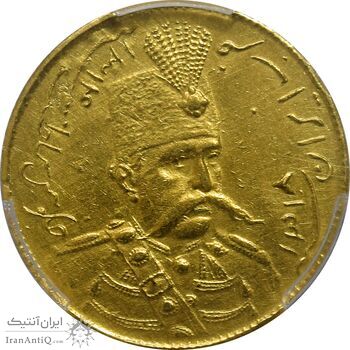 سکه طلا 1 تومان 1318 تصویری - UNC - cleaned - مظفرالدین شاه