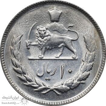 سکه 10 ریال 1357 - MS63 - محمد رضا شاه سکه 10 ریال 1357 - MS63 - محمد رضا شاه