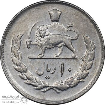 سکه 10 ریال 1357 - AU50 - محمد رضا شاه سکه 10 ریال 1357 - AU50 - محمد رضا شاه