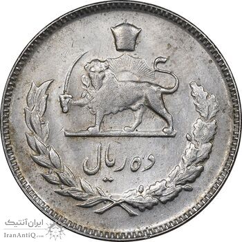 سکه 10 ریال 1350 - MS61 - محمد رضا شاه