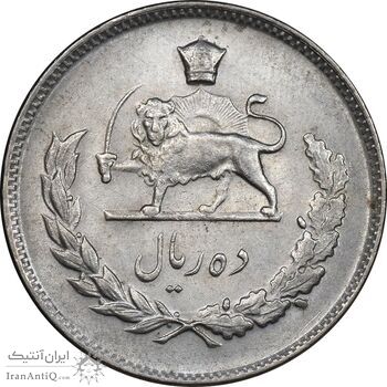 سکه 10 ریال 1348 - AU58 - محمد رضا شاه