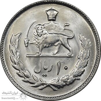 سکه 10 ریال 2537 - MS64 - محمد رضا شاه