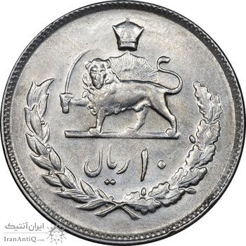 سکه 10 ریال 2536 - AU58 - محمد رضا شاه