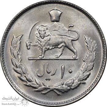 سکه 10 ریال 1354 - MS63 - محمد رضا شاه سکه 10 ریال 1354 - MS63 - محمد رضا شاه
