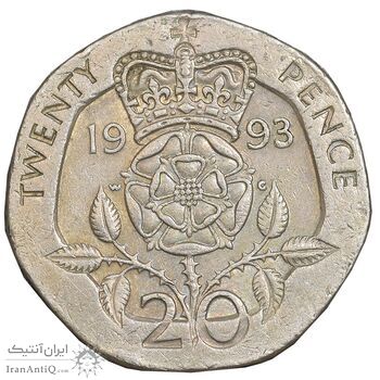 سکه 20 پنس 1993 الیزابت دوم - EF45 - انگلستان