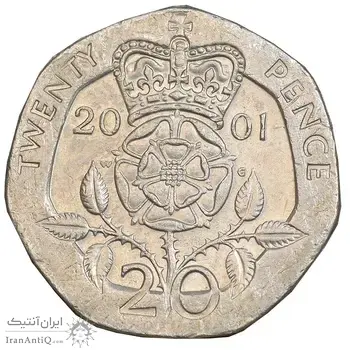 سکه 20 پنس 2001 الیزابت دوم - EF45 - انگلستان