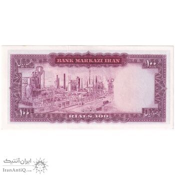 اسکناس 100 ریال (آموزگار - جهانشاهی) - تک - UNC62 - محمد رضا شاه