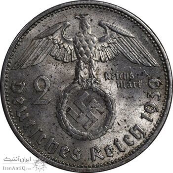 سکه 2 رایش مارک 1939J رایش سوم - MS61 - آلمان سکه 2 رایش مارک 1939J رایش سوم - MS61 - آلمان