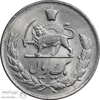 سکه 1 ریال 1334 مصدقی - MS63 - محمد رضا شاه سکه 1 ریال 1334 مصدقی - MS63 - محمد رضا شاه