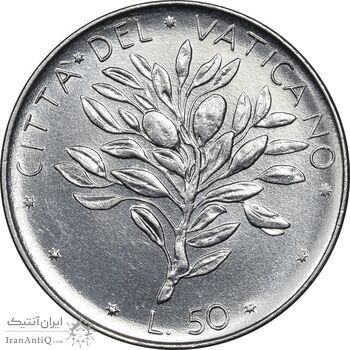 سکه 50 لیره 1974 پاپ پل ششم - MS62 - واتیکان