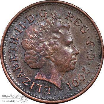 سکه 1 پنی 2001 الیزابت دوم - AU50 - انگلستان