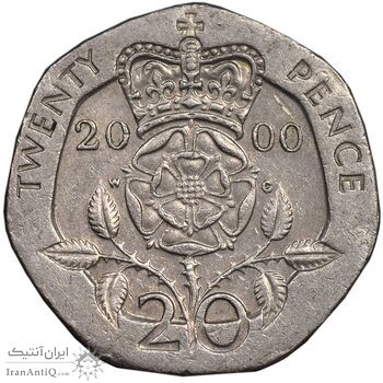 سکه 20 پنس 2000 الیزابت دوم - EF40 - انگلستان