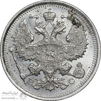 سکه 20 کوپک 1916BC نیکلای دوم - AU58 - روسیه