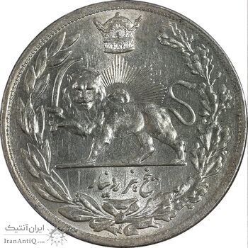سکه 5000 دینار 1306 تصویری - ضرب هیتون - MS63 - رضا شاه