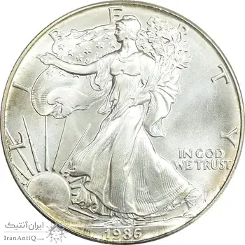 مدال یادبود 1 دلار 1986 عقاب - PF65 - آمریکا