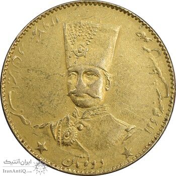 سکه طلا 2 تومان 1297 تصویری - AU50 - ناصرالدین شاه