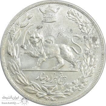 سکه 5000 دینار 1306 تصویری - ضرب هیتون - MS62 - رضا شاه