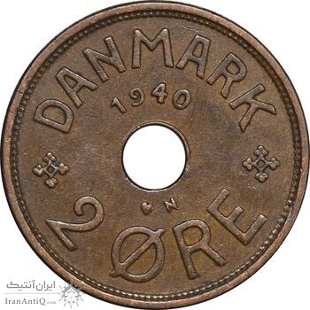 سکه 2 اوره 1940 کریستیان دهم - EF45 - دانمارک