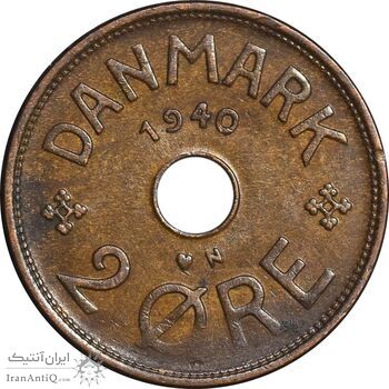 سکه 2 اوره 1940 کریستیان دهم - EF45 - دانمارک