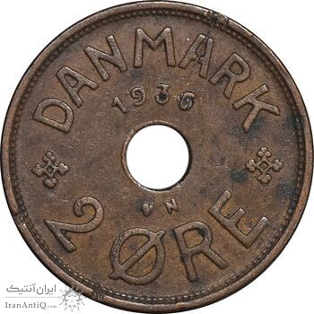 سکه 2 اوره 1936 کریستیان دهم - EF45 - دانمارک