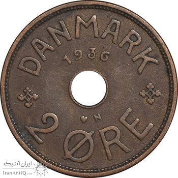 سکه 2 اوره 1936 کریستیان دهم - EF45 - دانمارک